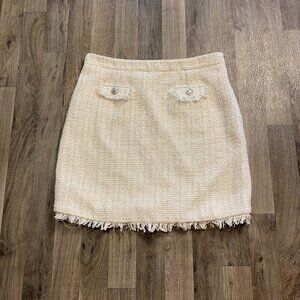 Fresh Twist White Tweed Skirt Size XL